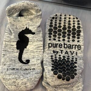 Pure Barre Heather Gray Non-Slip Socks